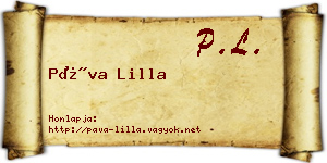 Páva Lilla névjegykártya